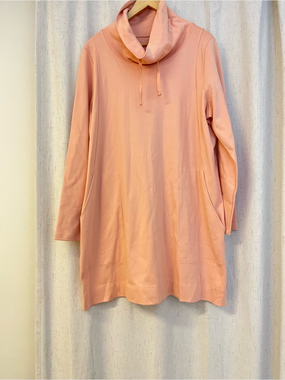 Eileen Fisher Cozy Brushed Terry Hug Funnel Neck Top$150